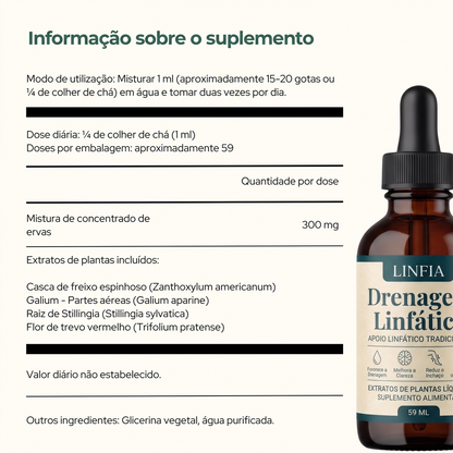 Gotas de drenagem linfática LINFIA